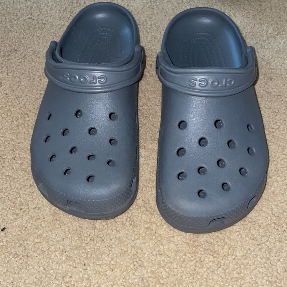 Dark gray classic crocs size 9